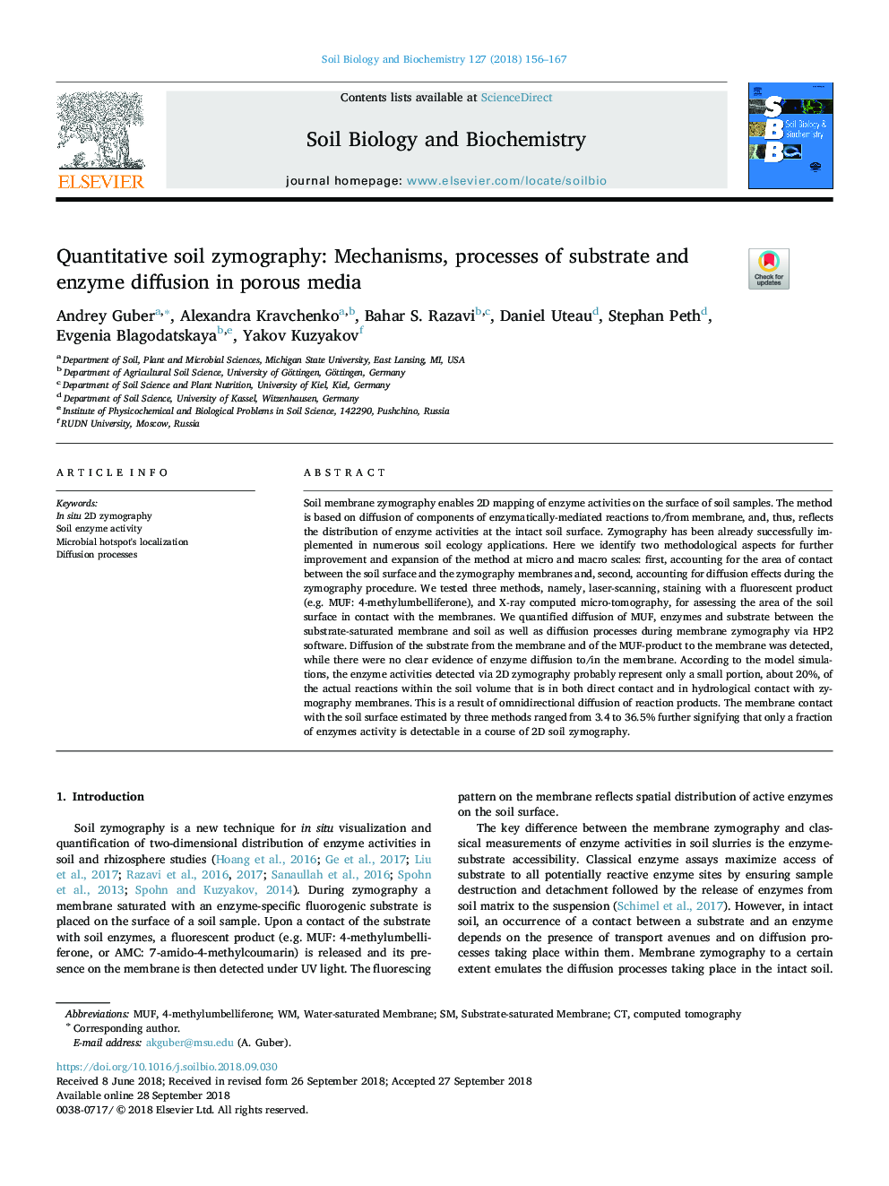 Quantitative soil zymography: Mechanisms, processes of substrate and enzyme diffusion in porous media