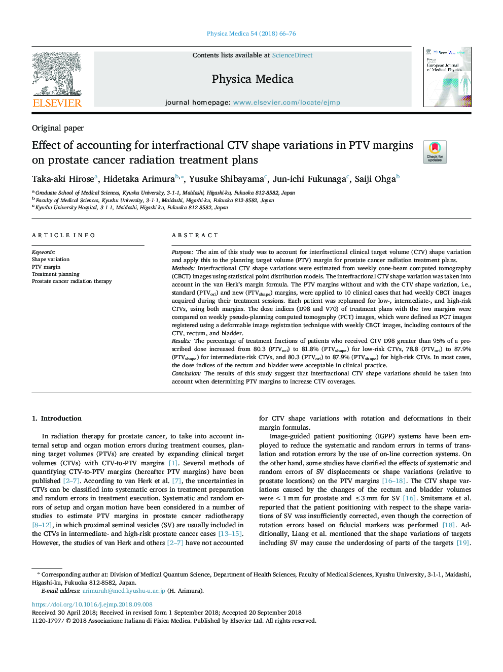 Effect of accounting for interfractional CTV shape variations in PTV margins on prostate cancer radiation treatment plans