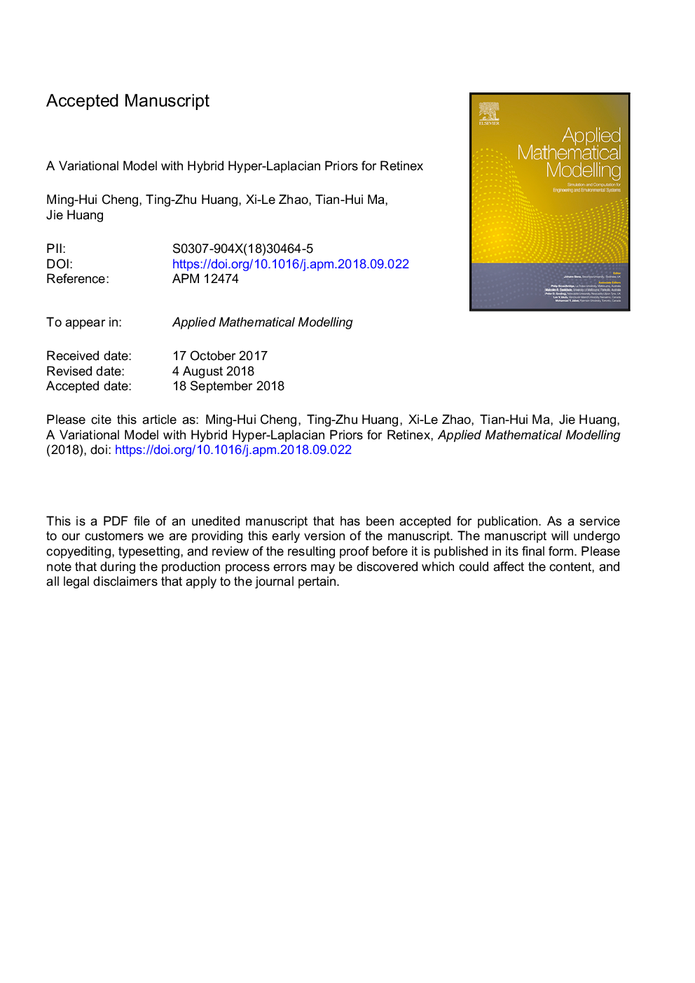 A variational model with hybrid Hyper-Laplacian priors for Retinex