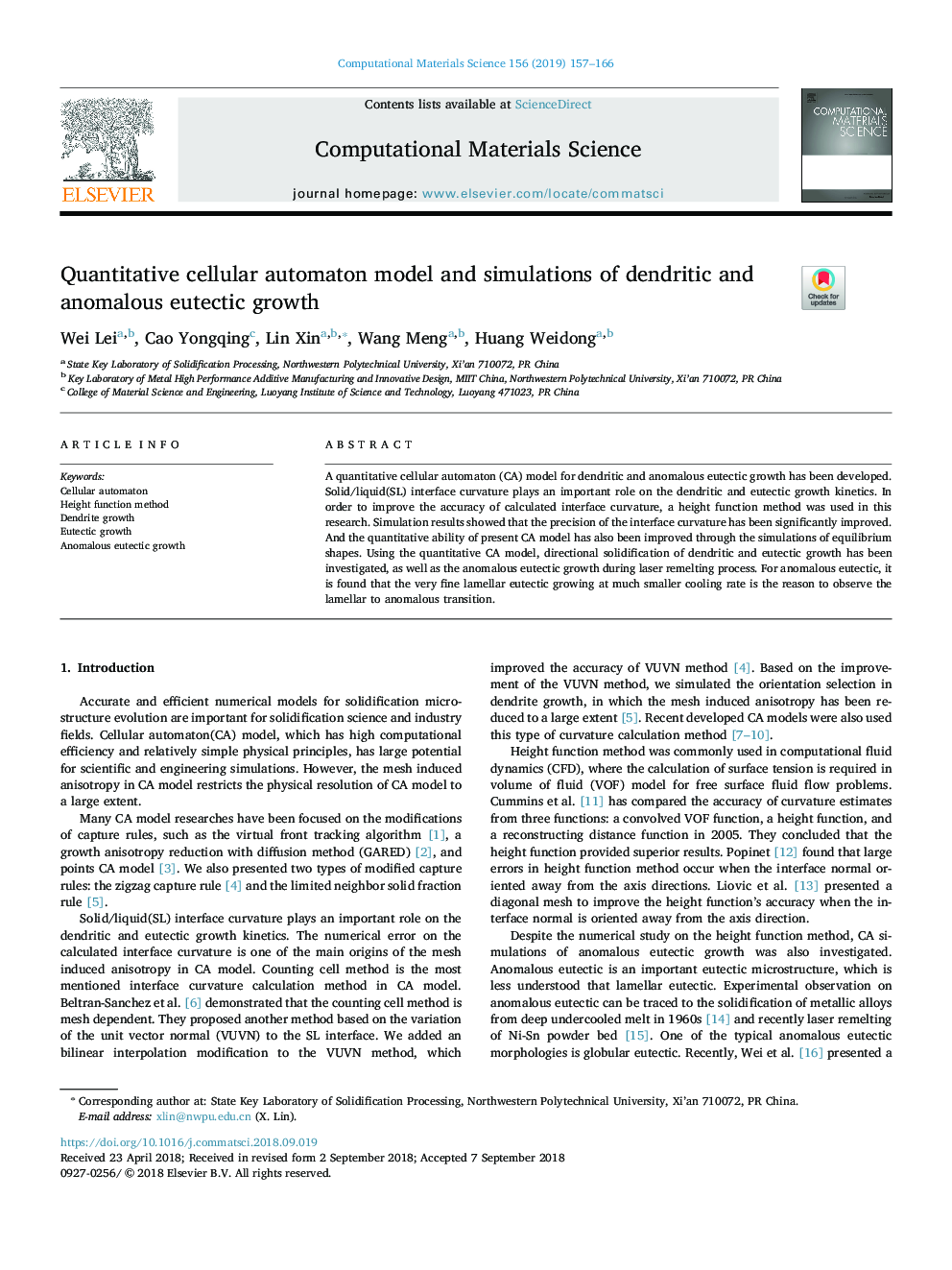 Quantitative cellular automaton model and simulations of dendritic and anomalous eutectic growth