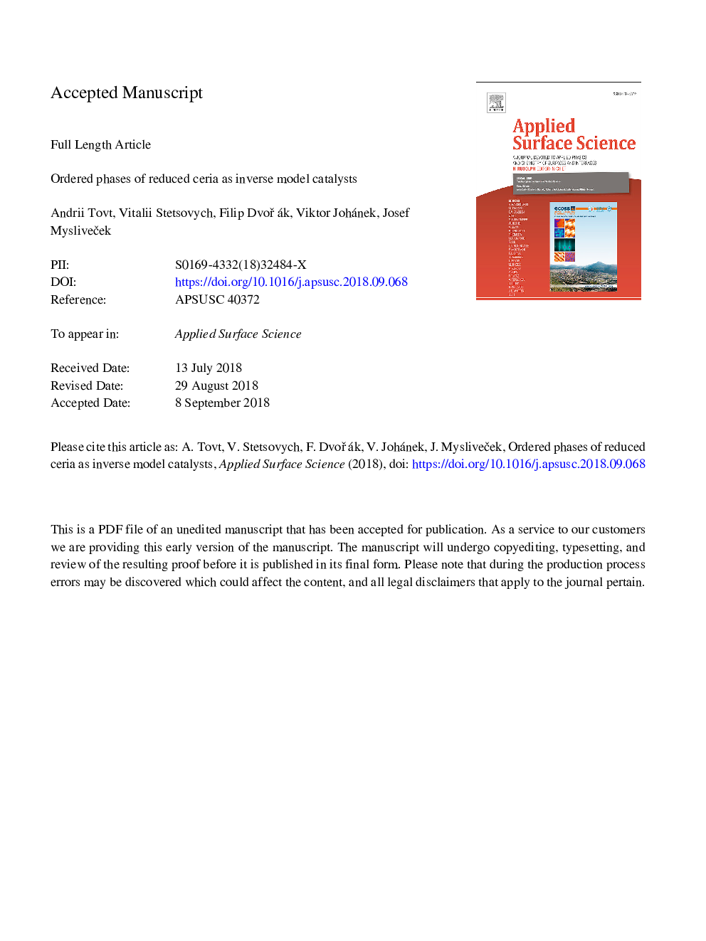 Ordered phases of reduced ceria as inverse model catalysts