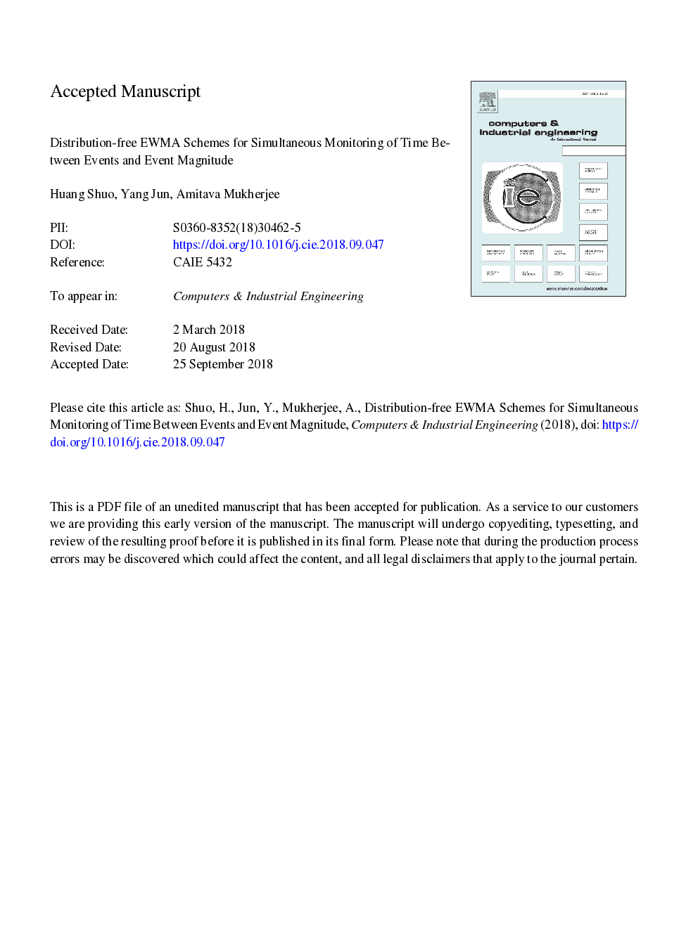 Distribution-free EWMA schemes for simultaneous monitoring of time between events and event magnitude