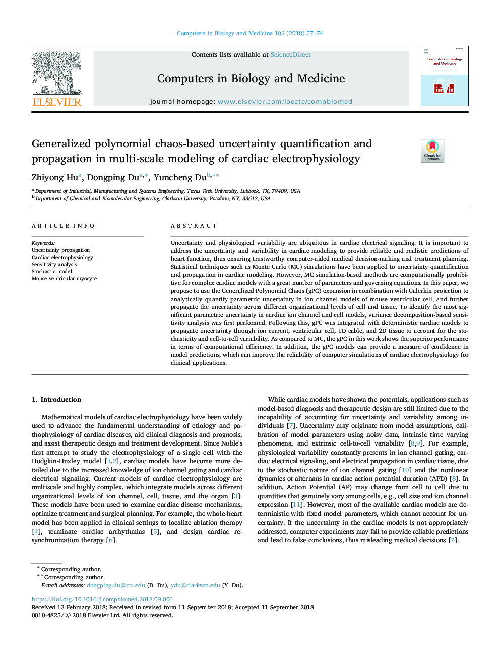 Generalized polynomial chaos-based uncertainty quantification and propagation in multi-scale modeling of cardiac electrophysiology