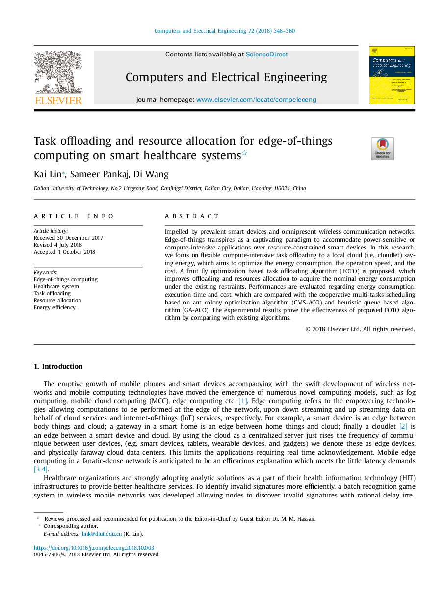 Task offloading and resource allocation for edge-of-things computing on smart healthcare systems