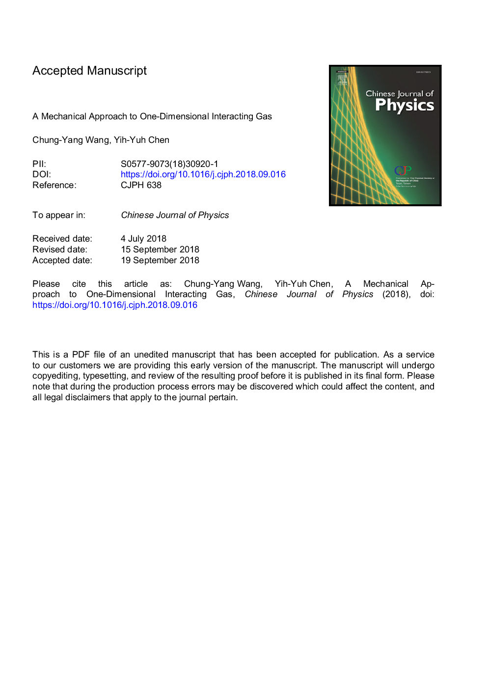 A mechanical approach to one-dimensional interacting gas