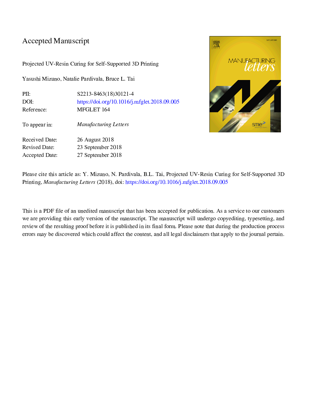 Projected UV-resin curing for self-supported 3D printing