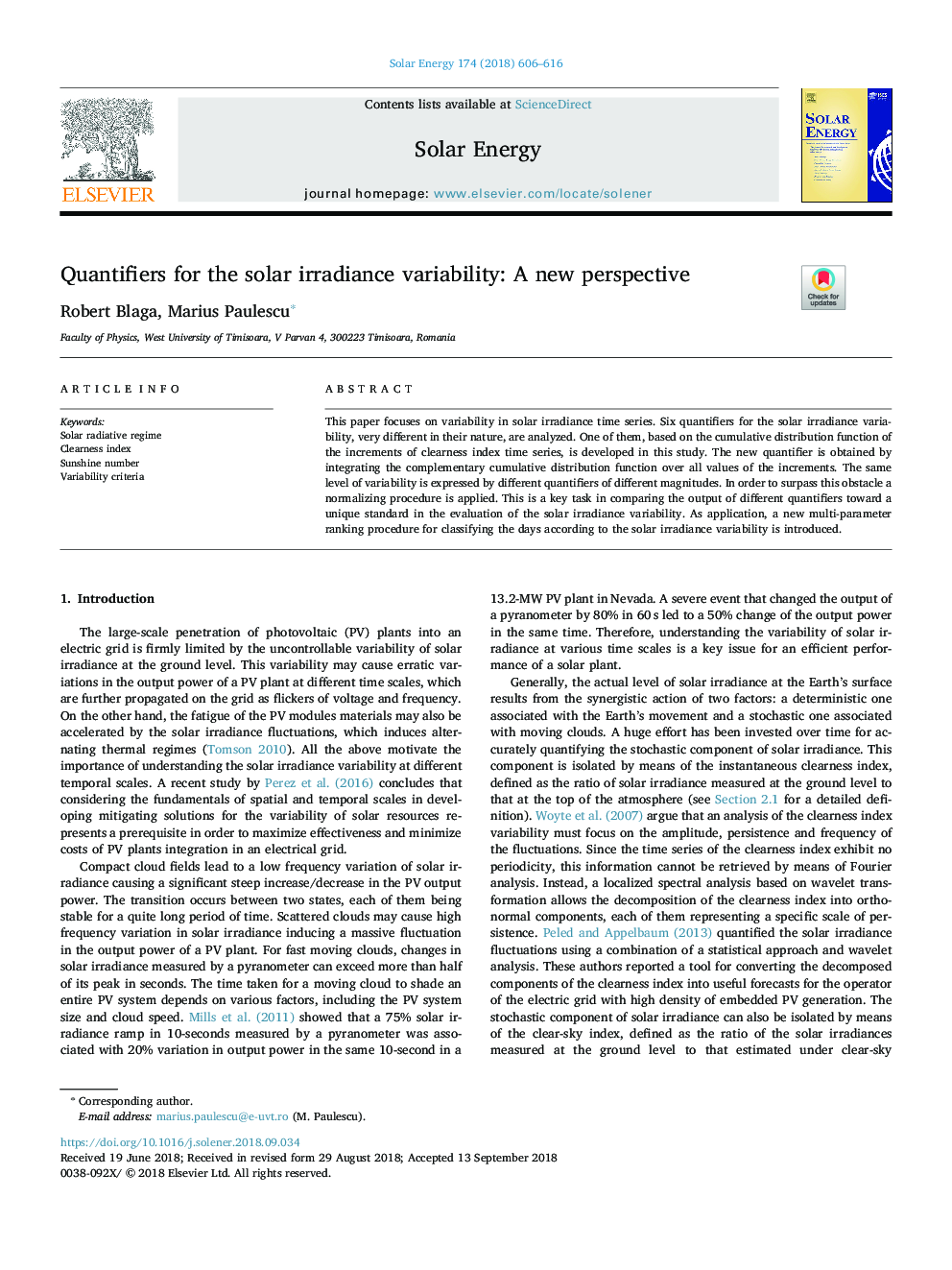 Quantifiers for the solar irradiance variability: A new perspective