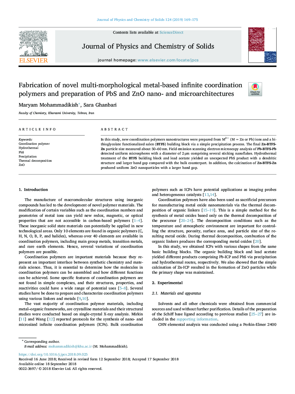 Fabrication of novel multi-morphological metal-based infinite coordination polymers and preparation of PbS and ZnO nano- and microarchitectures