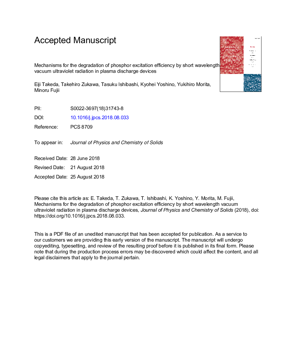 Mechanisms for the degradation of phosphor excitation efficiency by short wavelength vacuum ultraviolet radiation in plasma discharge devices