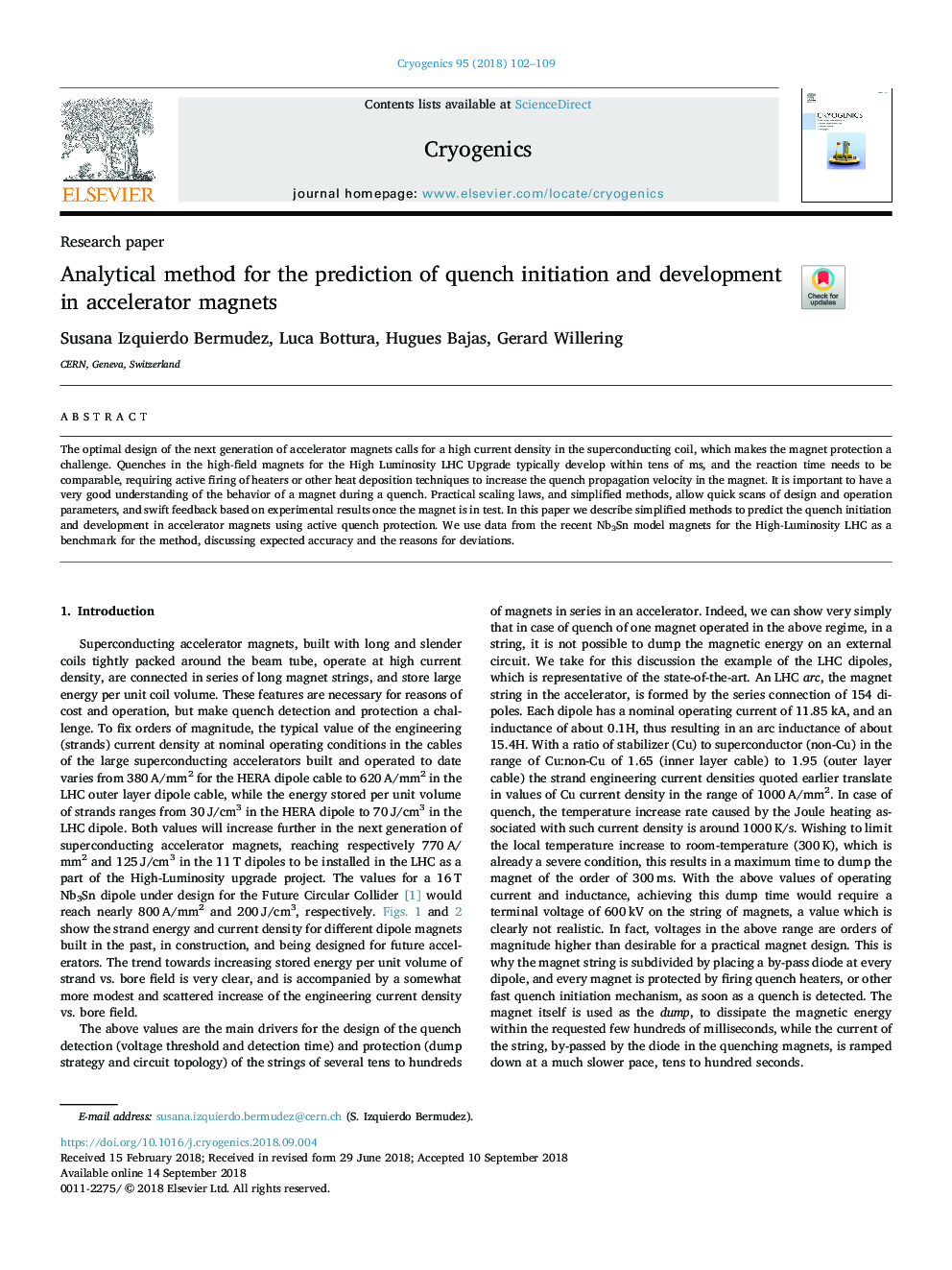 Analytical method for the prediction of quench initiation and development in accelerator magnets