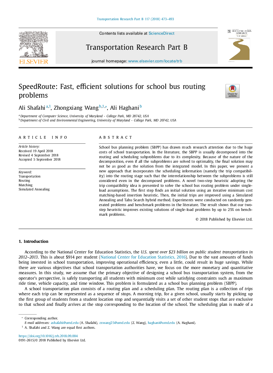 SpeedRoute: Fast, efficient solutions for school bus routing problems