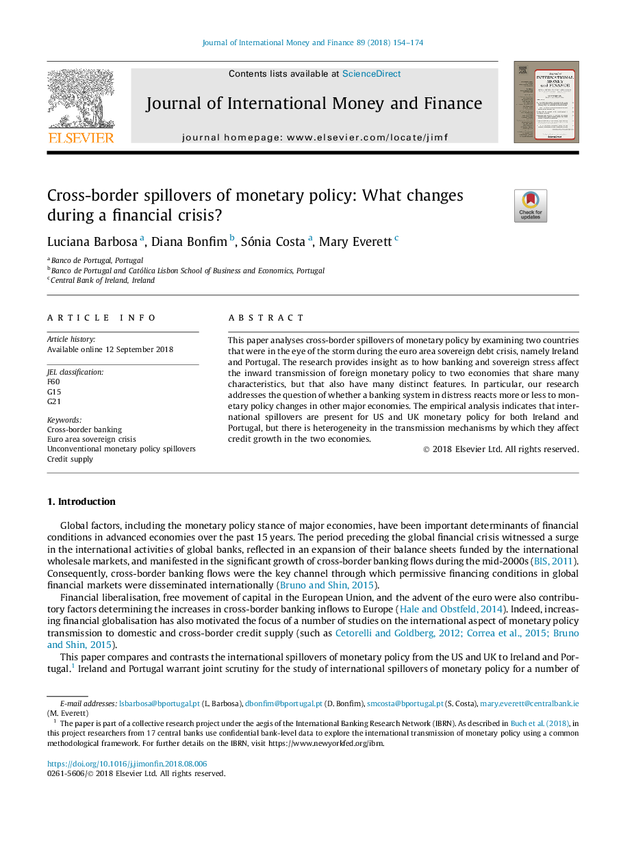 Cross-border spillovers of monetary policy: What changes during a financial crisis?