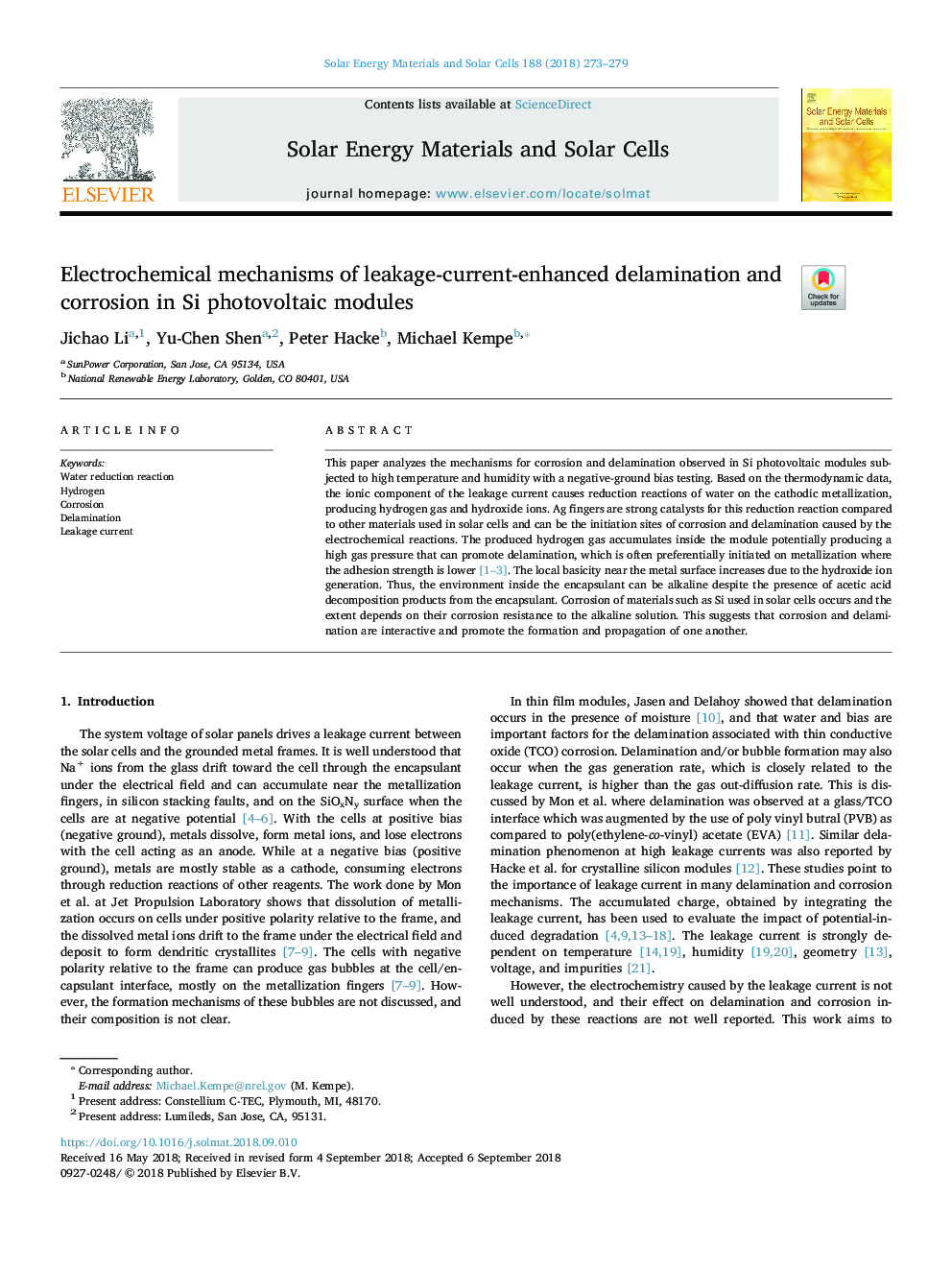 Electrochemical mechanisms of leakage-current-enhanced delamination and corrosion in Si photovoltaic modules