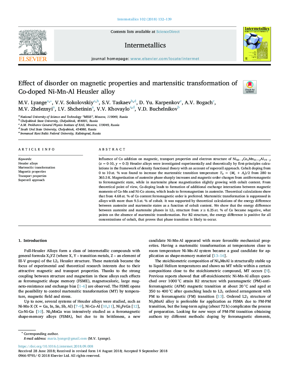 Effect of disorder on magnetic properties and martensitic transformation of Co-doped Ni-Mn-Al Heusler alloy