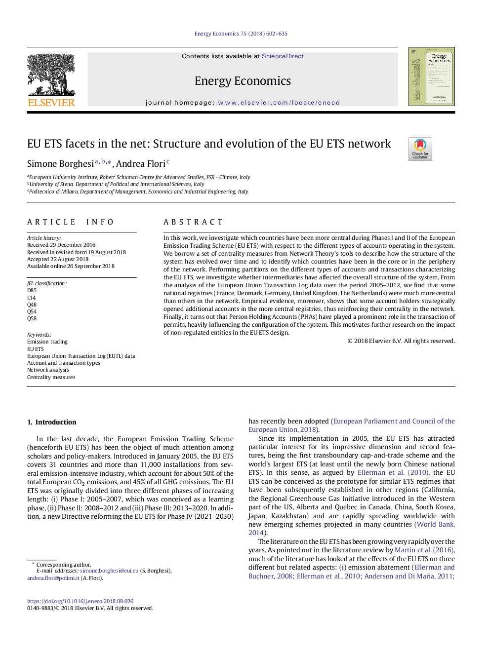 EU ETS facets in the net: Structure and evolution of the EU ETS network