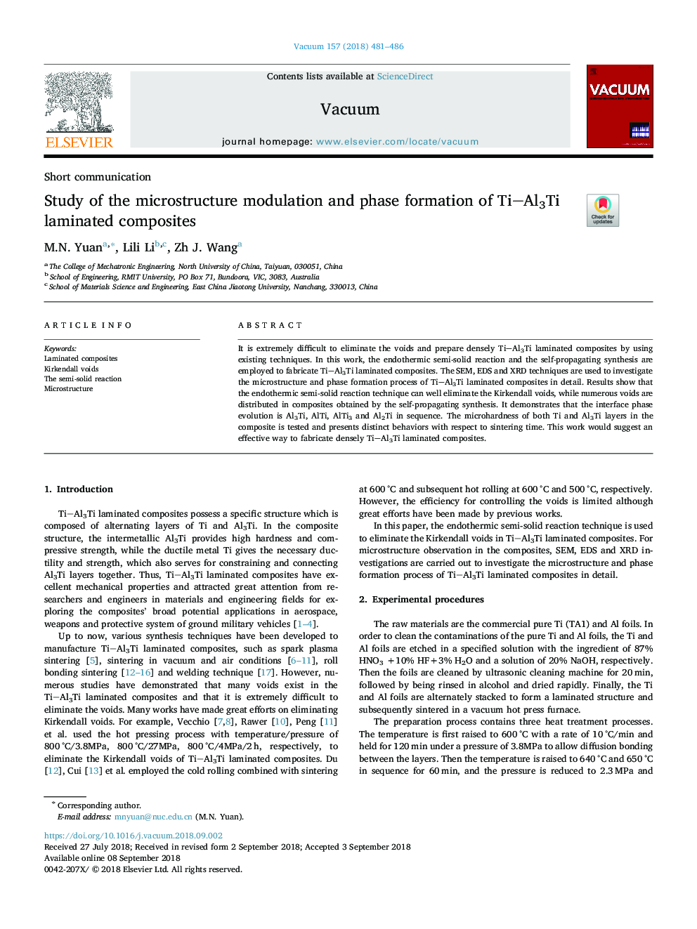 Study of the microstructure modulation and phase formation of TiAl3Ti laminated composites