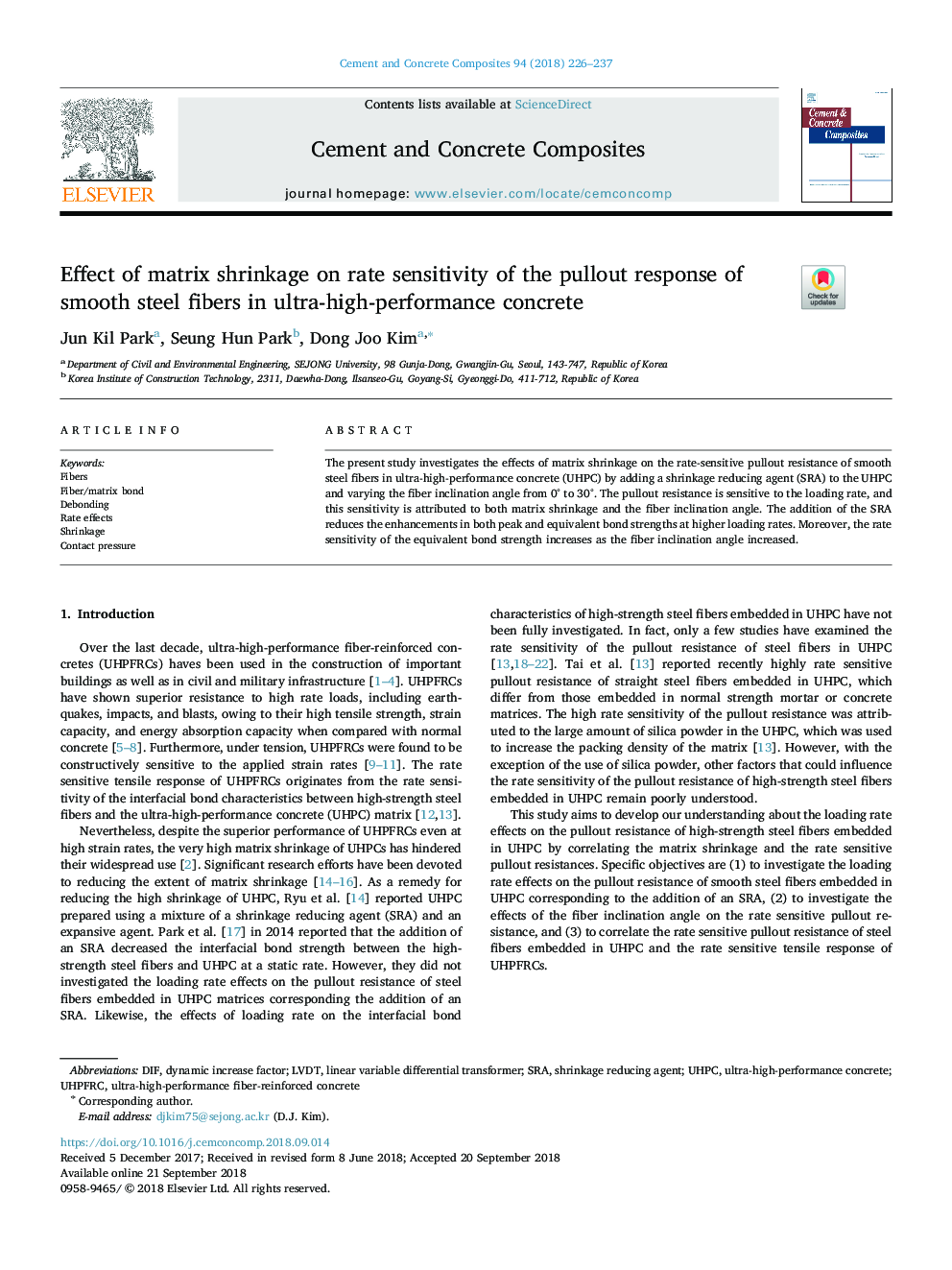 Effect of matrix shrinkage on rate sensitivity of the pullout response of smooth steel fibers in ultra-high-performance concrete