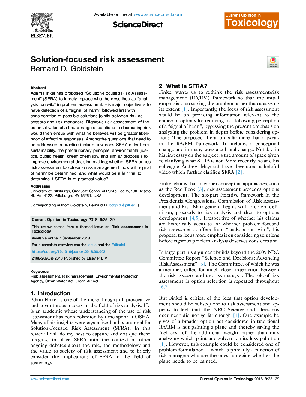 Solution-focused risk assessment