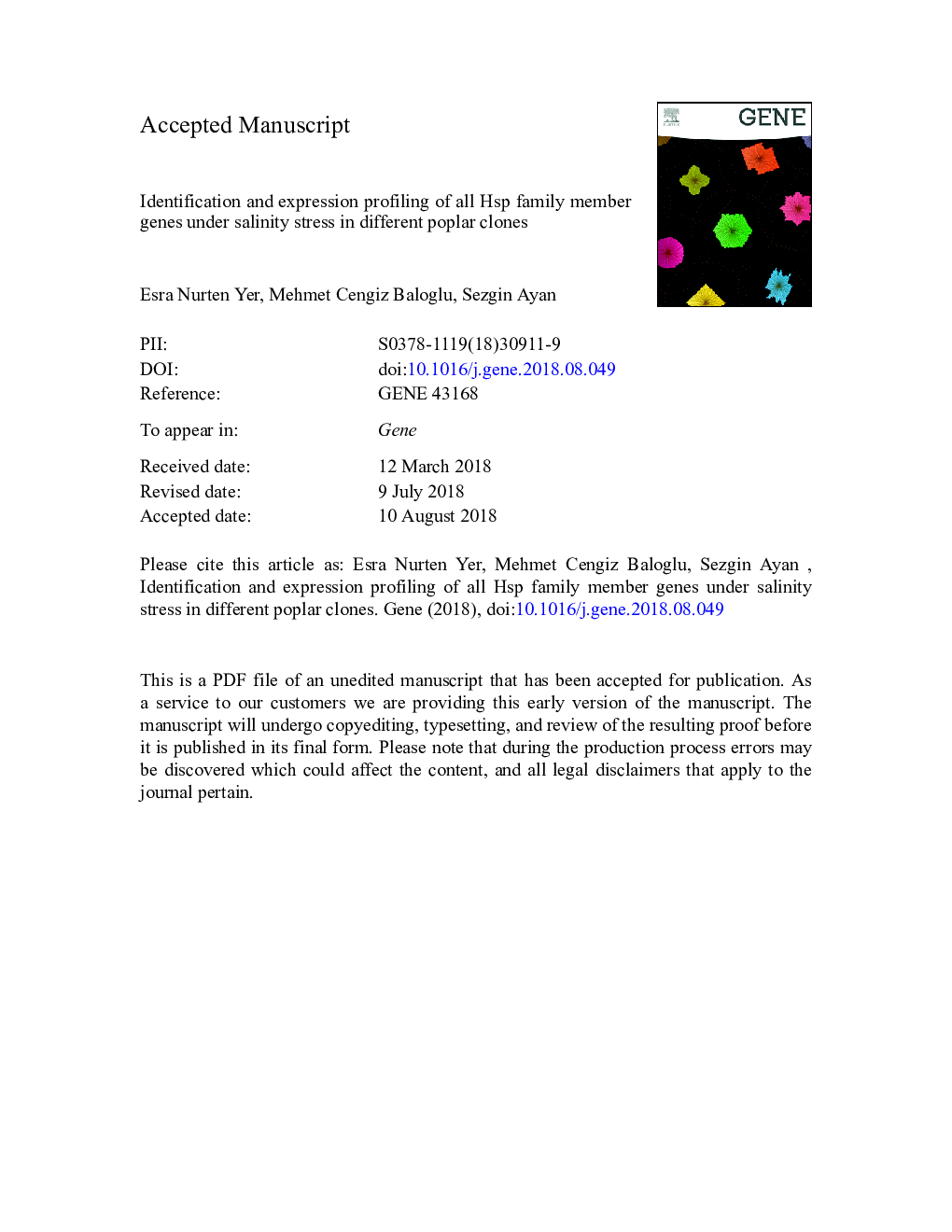 Identification and expression profiling of all Hsp family member genes under salinity stress in different poplar clones