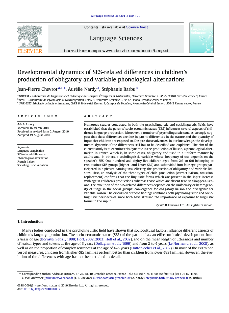 Developmental dynamics of SES-related differences in children’s production of obligatory and variable phonological alternations