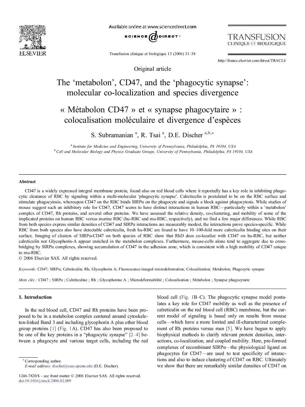 The ‘metabolon’, CD47, and the ‘phagocytic synapse’: molecular co-localization and species divergence