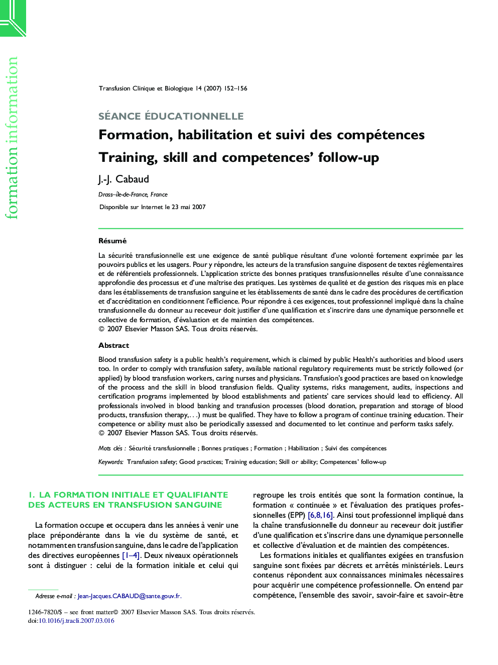 Formation, habilitation et suivi des compétences