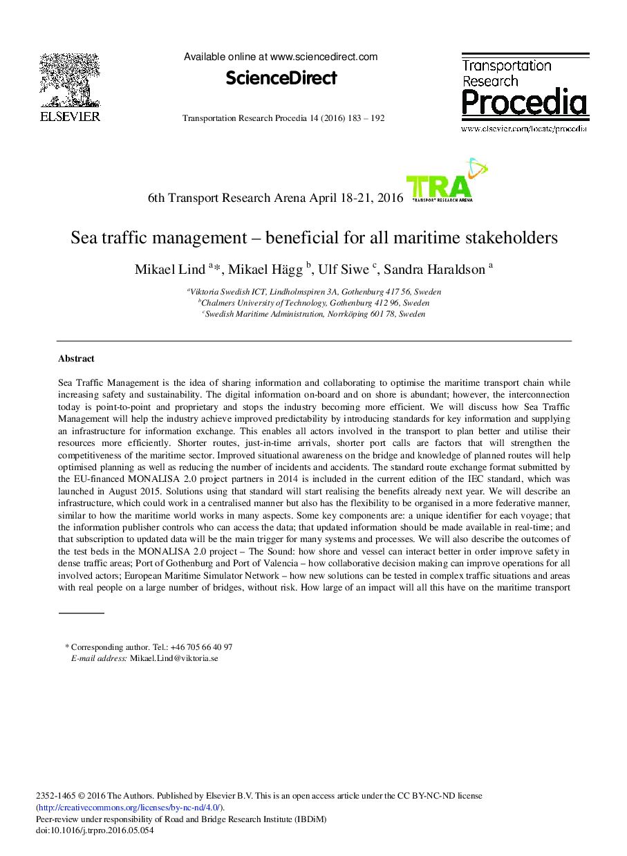 Sea Traffic Management – Beneficial for all Maritime Stakeholders 