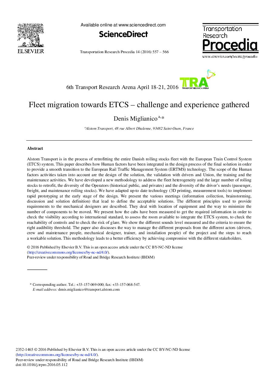 Fleet Migration Towards ETCS – Challenge and Experience Gathered 