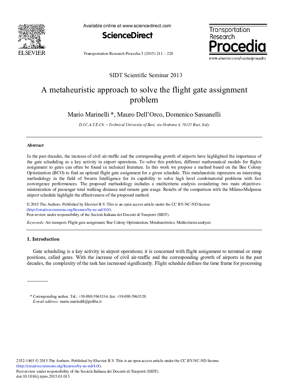 A Metaheuristic Approach to Solve the Flight Gate Assignment Problem 