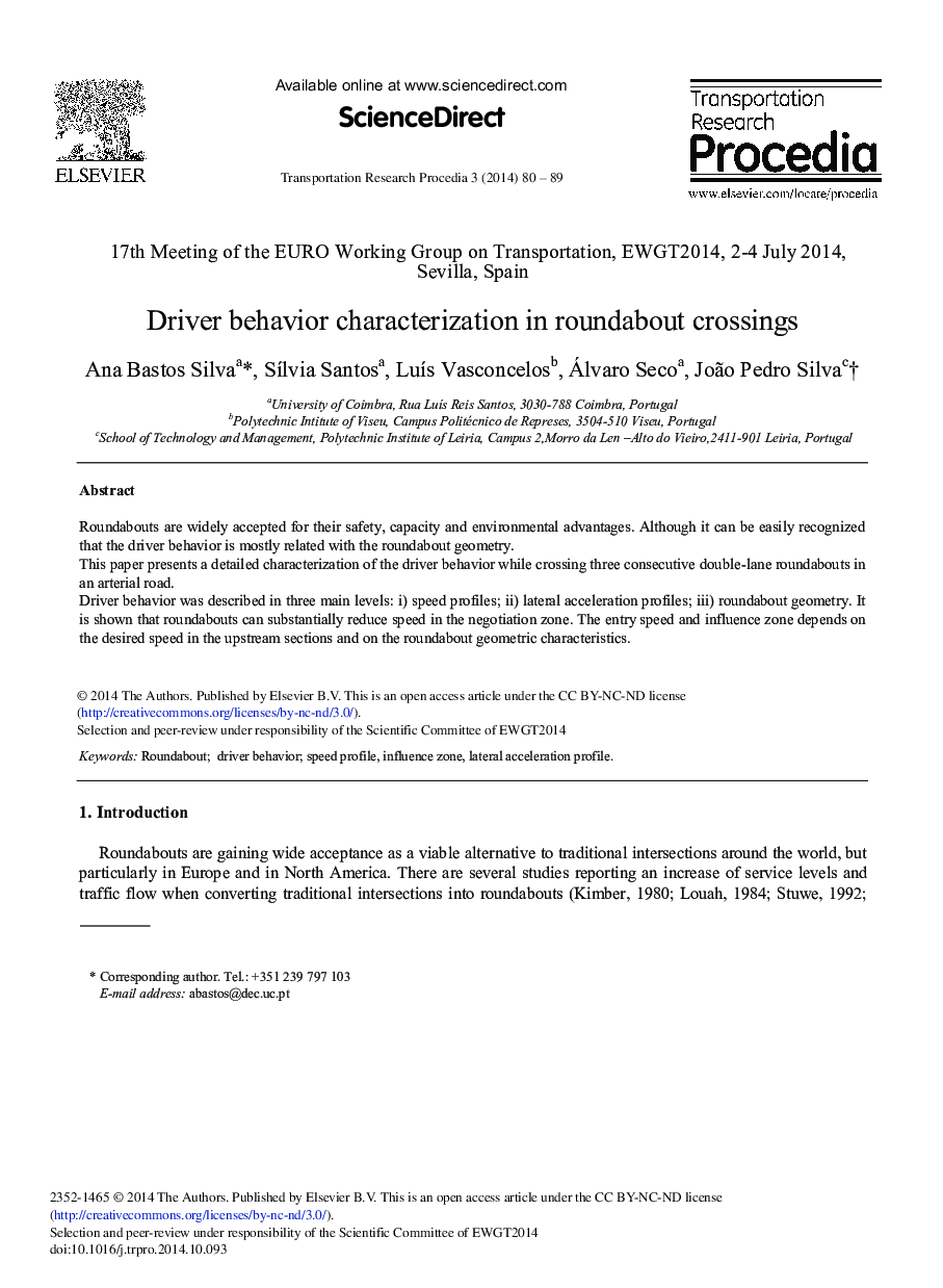 Driver Behavior Characterization in Roundabout Crossings 