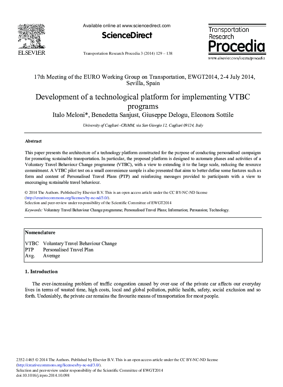 Development of a Technological Platform for Implementing VTBC Programs 