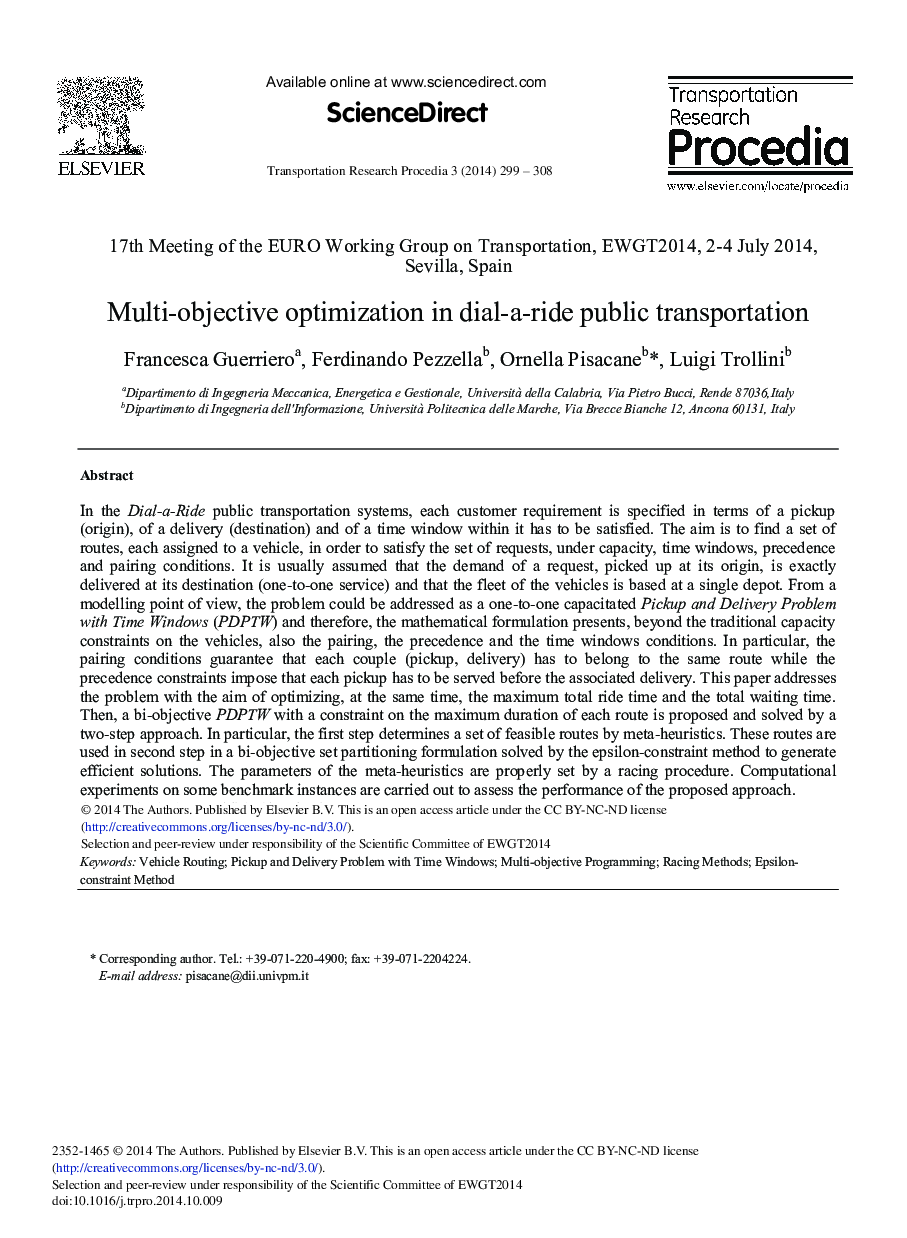 Multi-objective Optimization in Dial-a-ride Public Transportation 