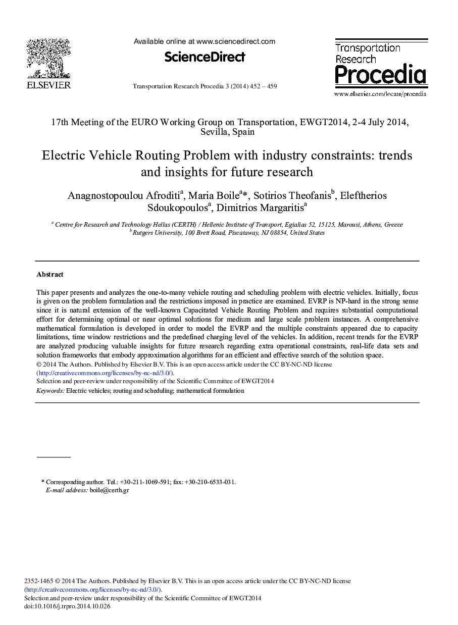 Electric Vehicle Routing Problem with Industry Constraints: Trends and Insights for Future Research 