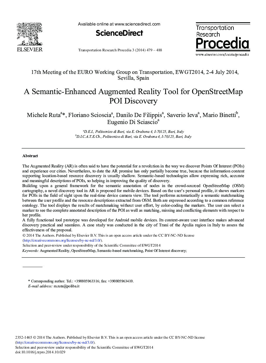 A Semantic-enhanced Augmented Reality Tool for OpenStreetMap POI Discovery 