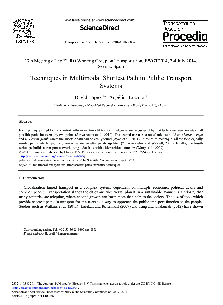 Techniques in Multimodal Shortest Path in Public Transport Systems 