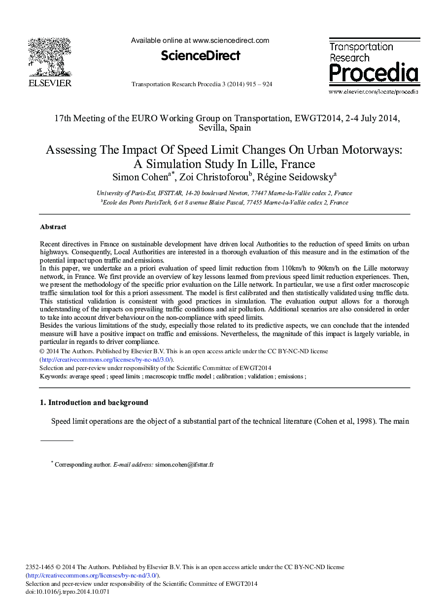 Assessing the Impact of Speed Limit Changes on Urban Motorways: A Simulation Study in Lille, France 