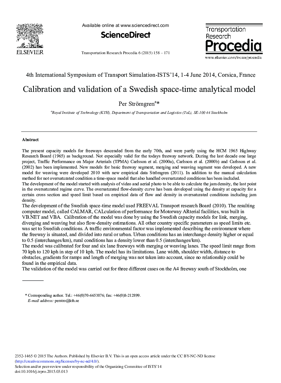 Calibration and Validation of a Swedish Space-time Analytical Model 