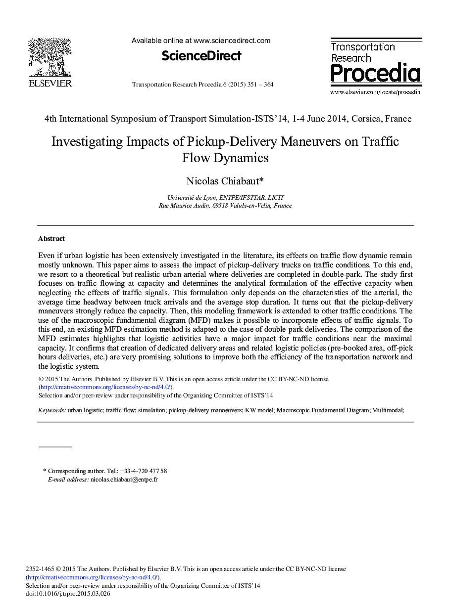 Investigating Impacts of Pickup-delivery Maneuvers on Traffic Flow Dynamics 