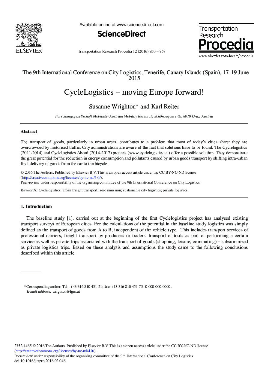 CycleLogistics – Moving Europe Forward! 