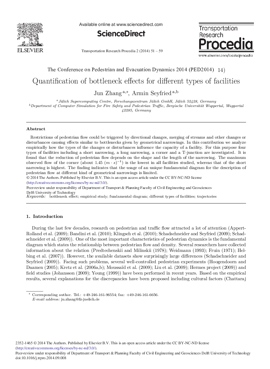 Quantification of Bottleneck Effects for Different Types of Facilities 