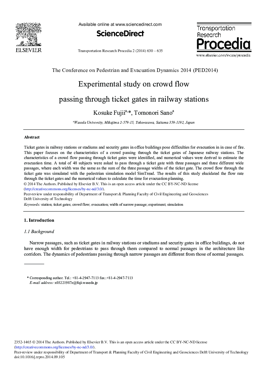 Experimental Study on Crowd Flow Passing through Ticket Gates in Railway Stations 