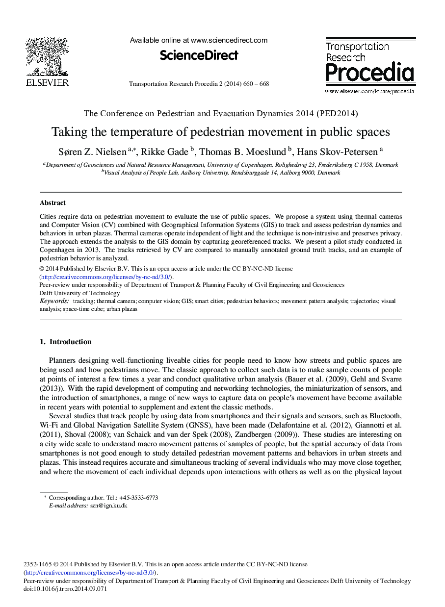 Taking the Temperature of Pedestrian Movement in Public Spaces 