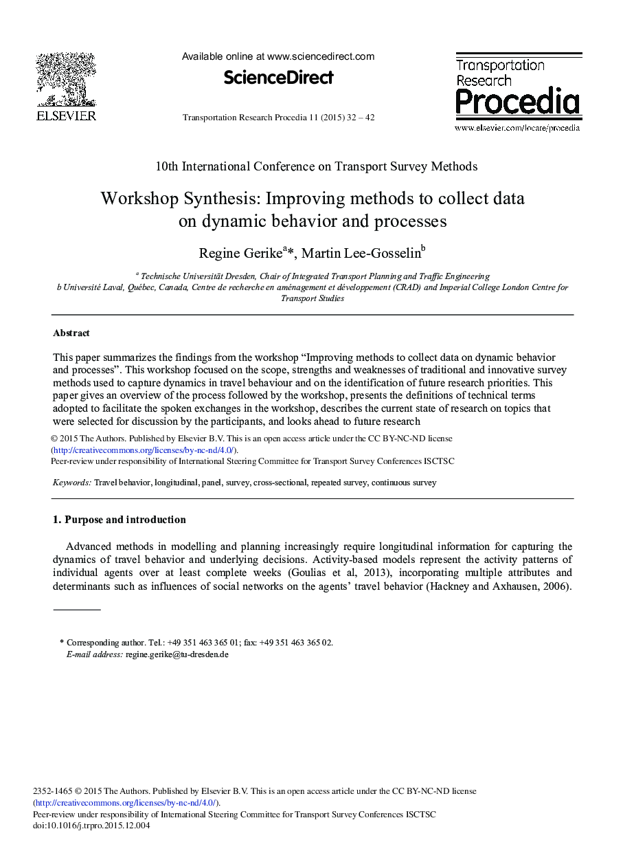 Workshop Synthesis: Improving Methods to Collect Data on Dynamic Behavior and Processes 