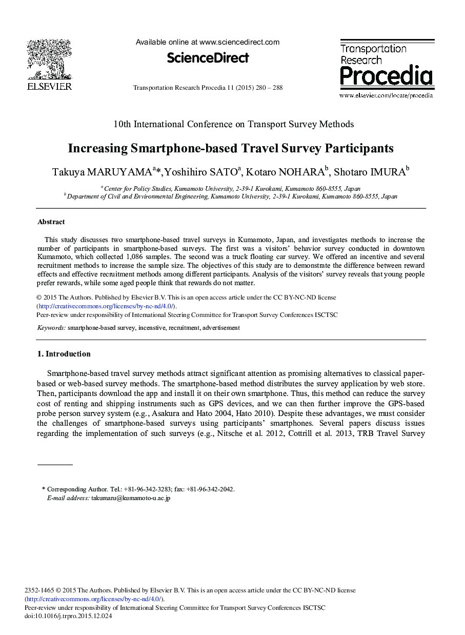 Increasing Smartphone-based Travel Survey Participants 