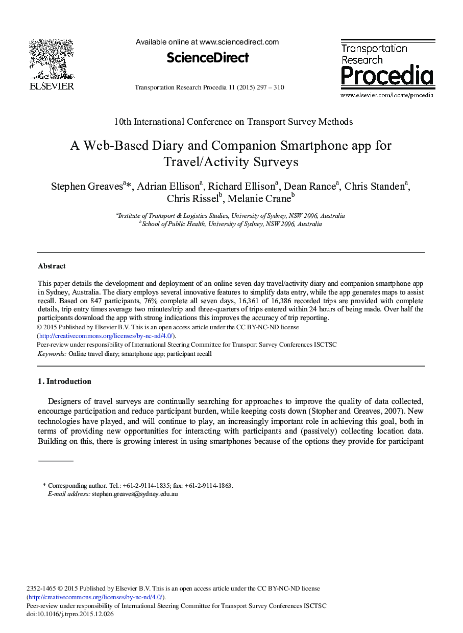 A Web-Based Diary and Companion Smartphone app for Travel/Activity Surveys 