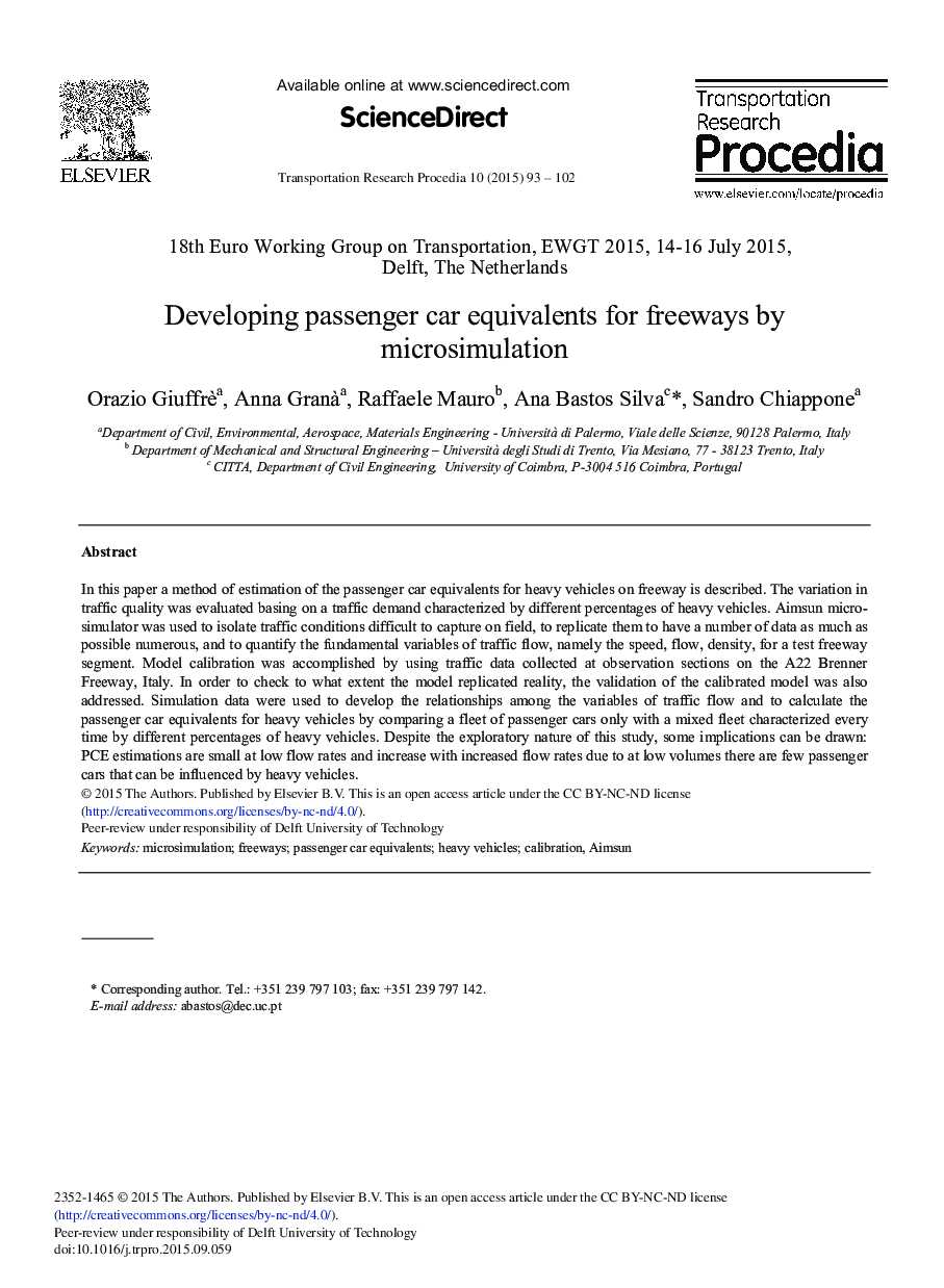 Developing Passenger Car Equivalents for Freeways by Microsimulation 