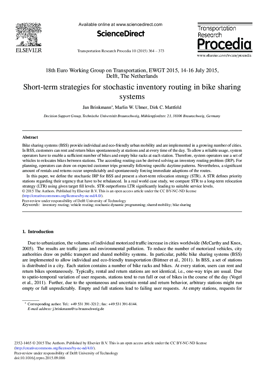 Short-term Strategies for Stochastic Inventory Routing in Bike Sharing Systems 