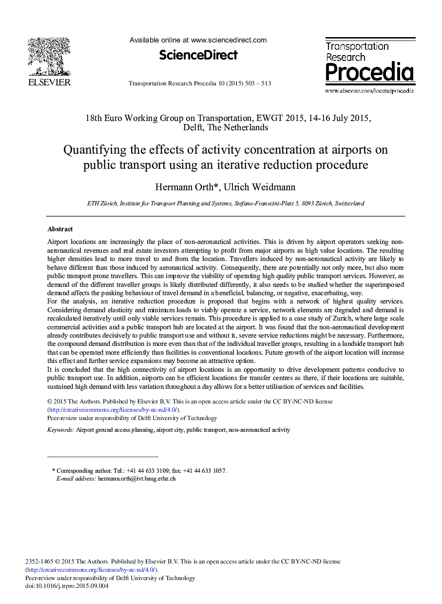 Quantifying the Effects of Activity Concentration at Airports on Public Transport Using an Iterative Reduction Procedure 