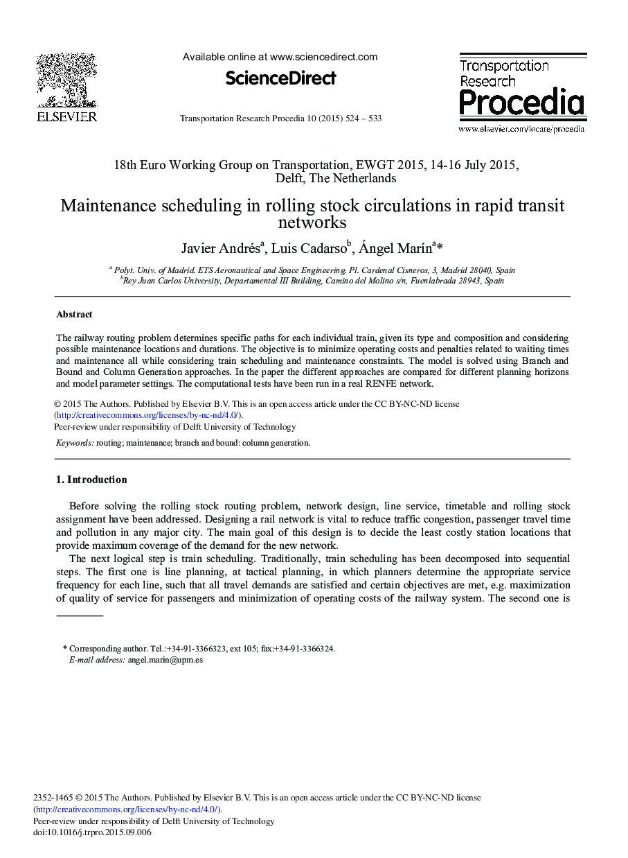 Maintenance Scheduling in Rolling Stock Circulations in Rapid Transit Networks 