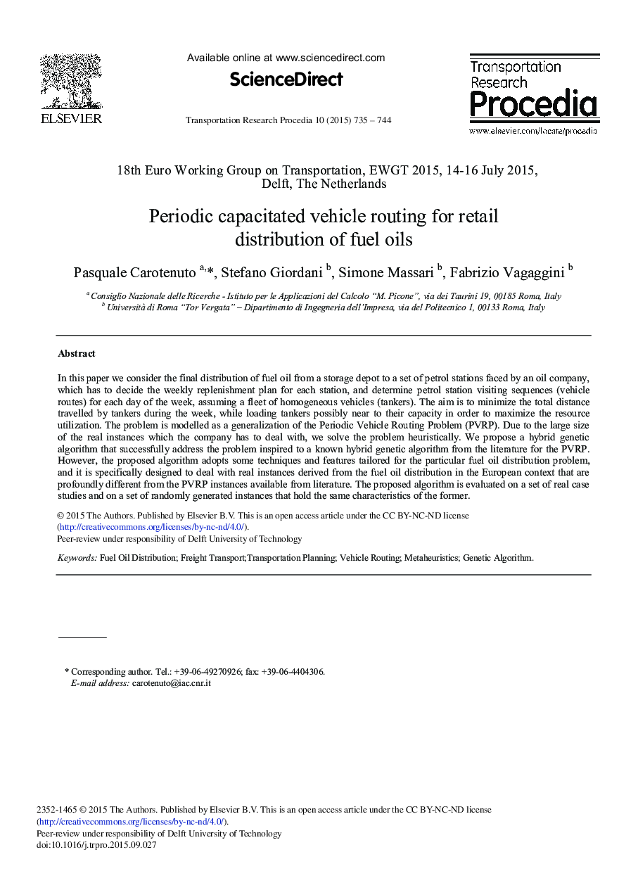 Periodic Capacitated Vehicle Routing for Retail Distribution of Fuel Oils 